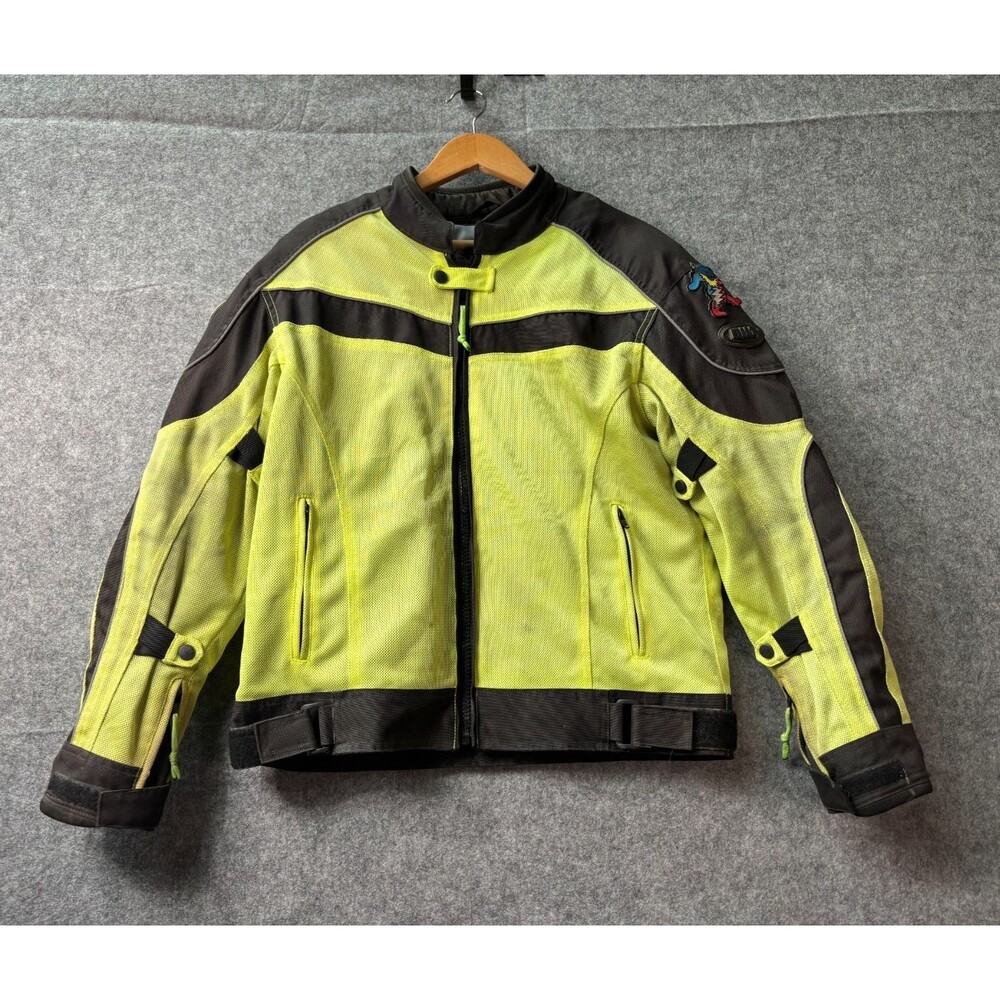 BILT Mens M Hi Vis Mesh Motorcycle Jacket Shoulder Elbow Armor Patches